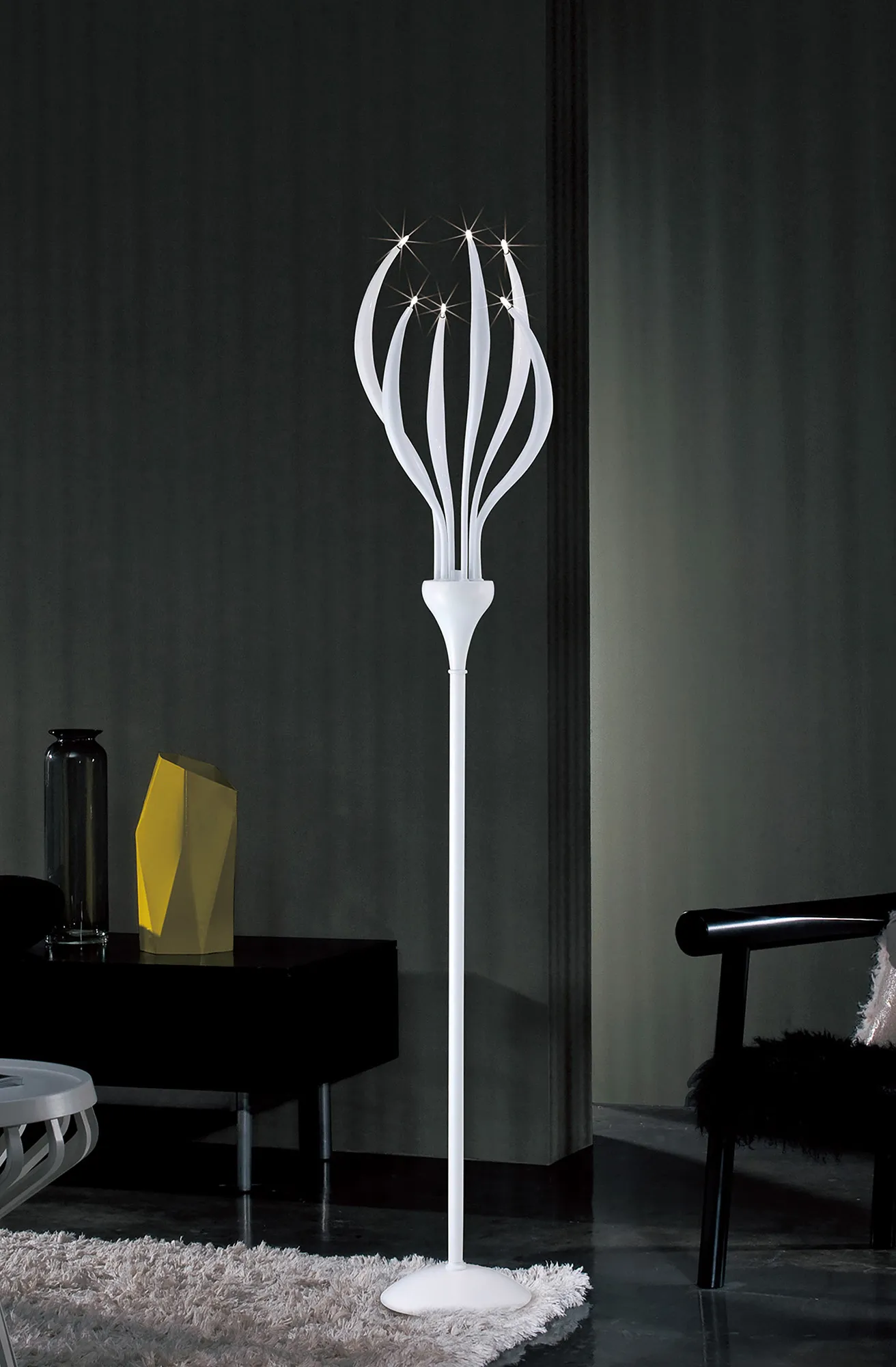 Llamas Gloss White Floor Lamps Diyas Multi Head Floor Lamps Llamas Gloss White Floor Lamps Diyas Multi Head Floor Lamps